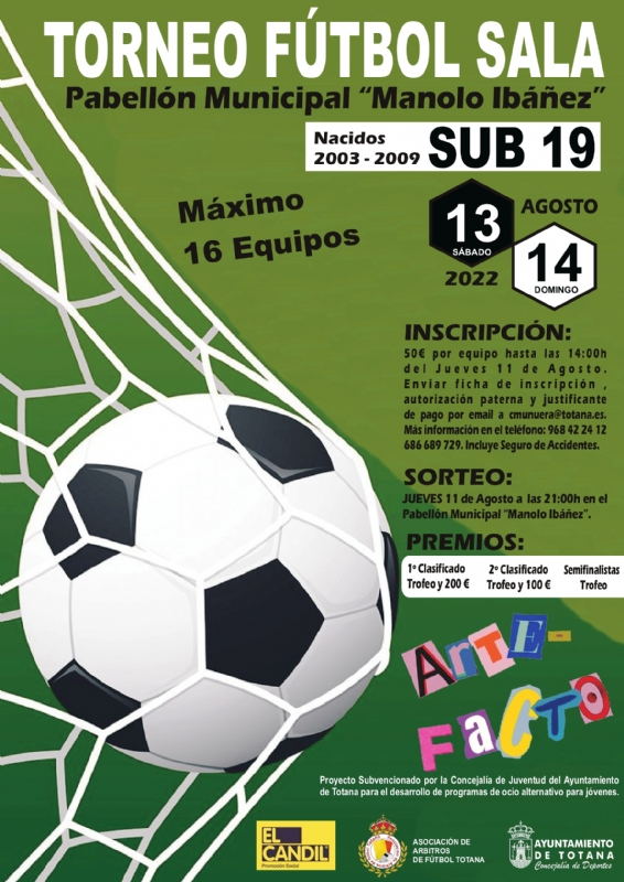 El Pabellón Municipal “Manuel Ibáñez” acogerá este fin de semana la celebración de un torneo de Fútbol Sala en categoría SUB-19