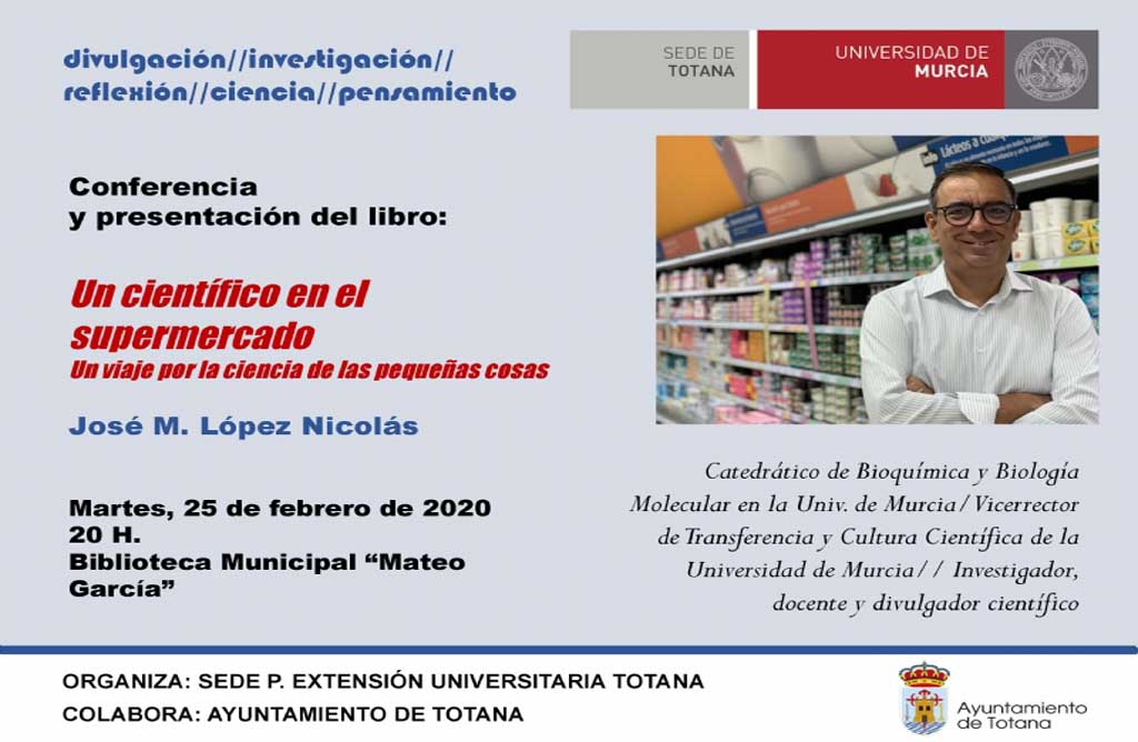Martes 25 de febrero conferencia-coloquio del profesor José Manuel López Nicolás.
