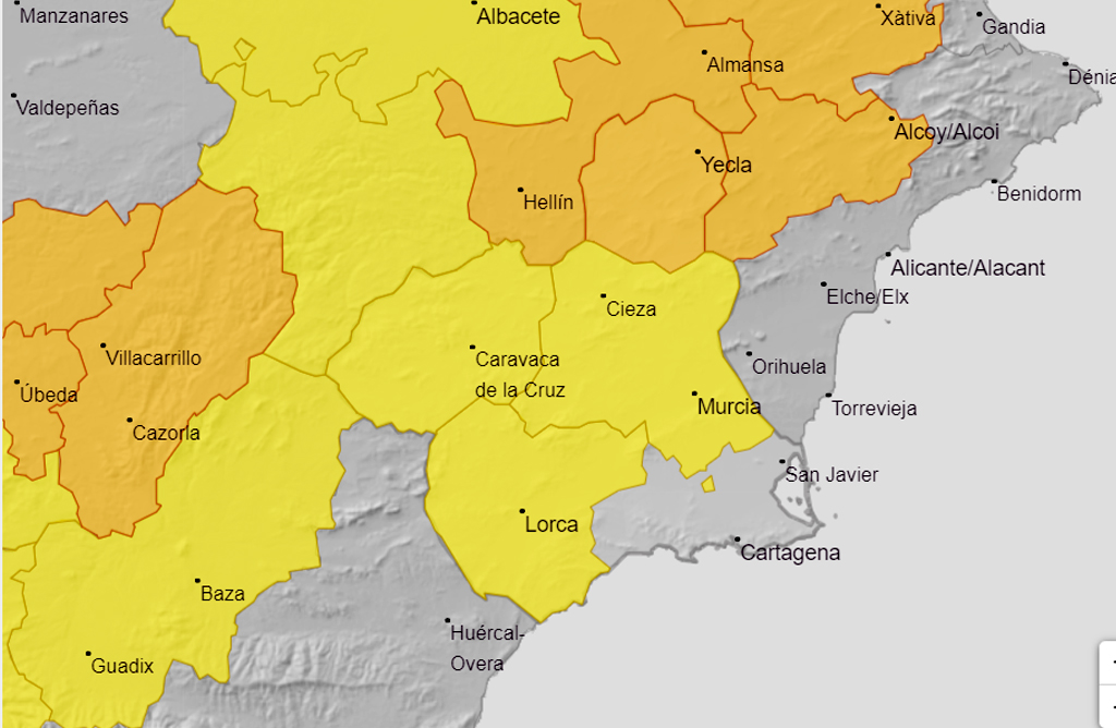 La Regin contina en alerta por tormentas que pueden ser localmente fuertes e ir acompaadas de granizo