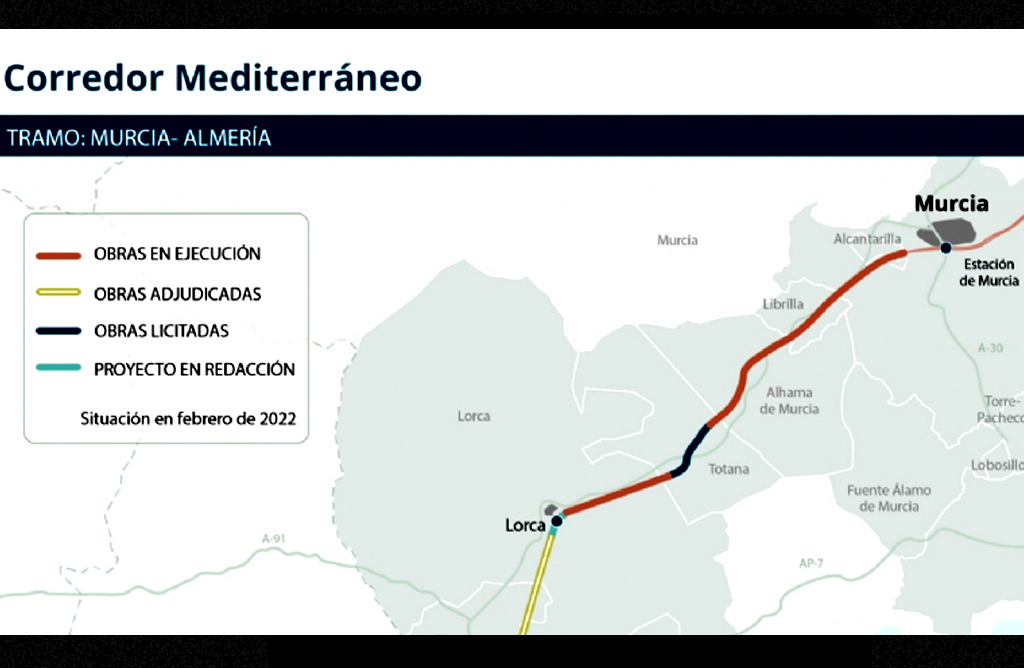 Más de 180.000 euros para construir la plataforma ferroviaria del tramo Totana-Totana