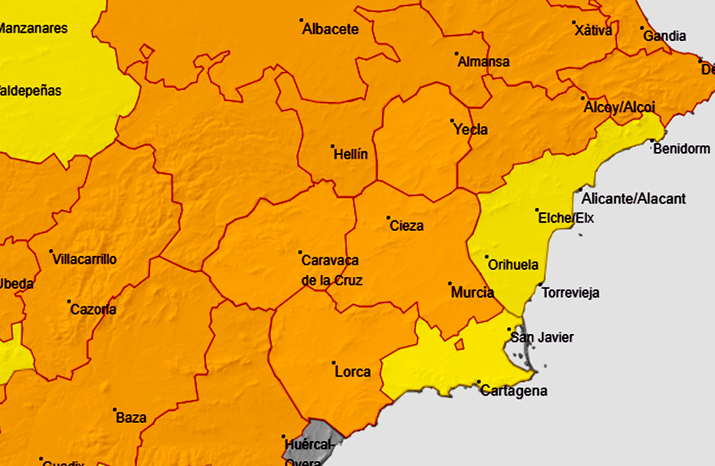 El Valle del Guadalentín, en aviso naranja por altas temperaturas para el viernes 12 de julio