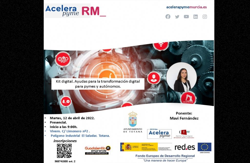Abierto el plazo para la jornada informativa “Kit digital. Ayudas para la transformación digital para pymes y autónomos”