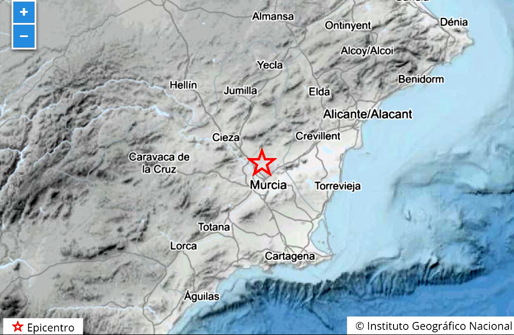 Un terremoto de magnitud 1,6 sacudió el 9 de mayo Totana
