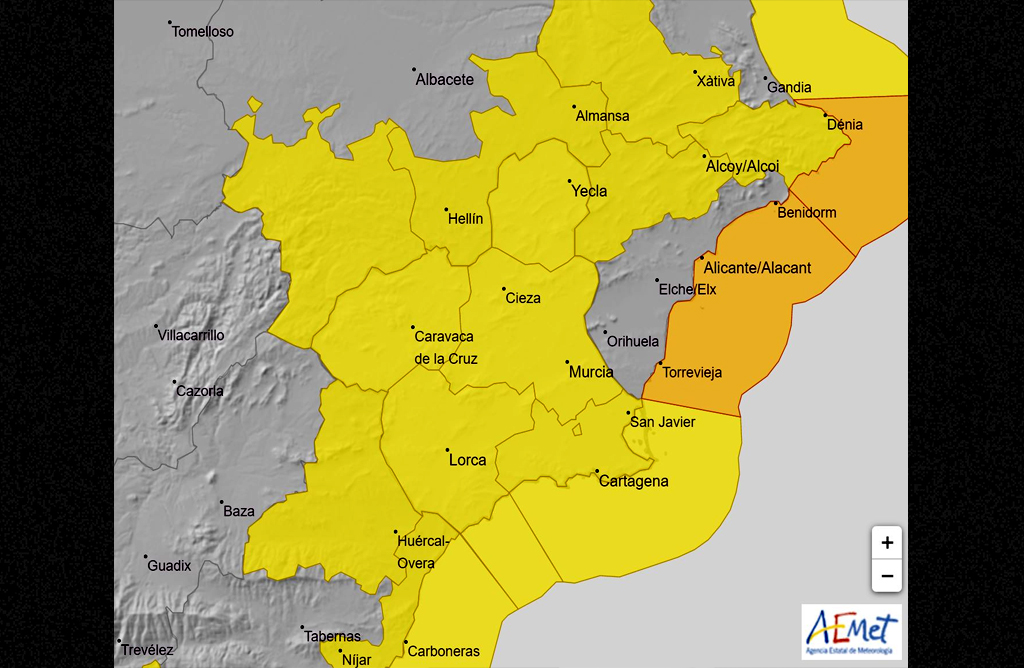 Aviso amarillo por vientos en toda la Región